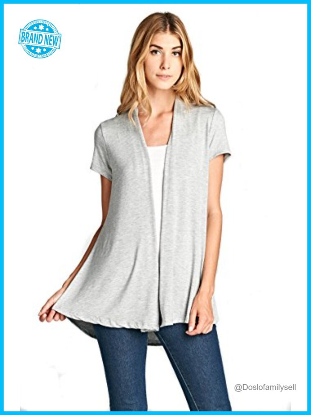 Short Sleeve Viscose Made from Bamboo Open Front Lightweight Cardigan